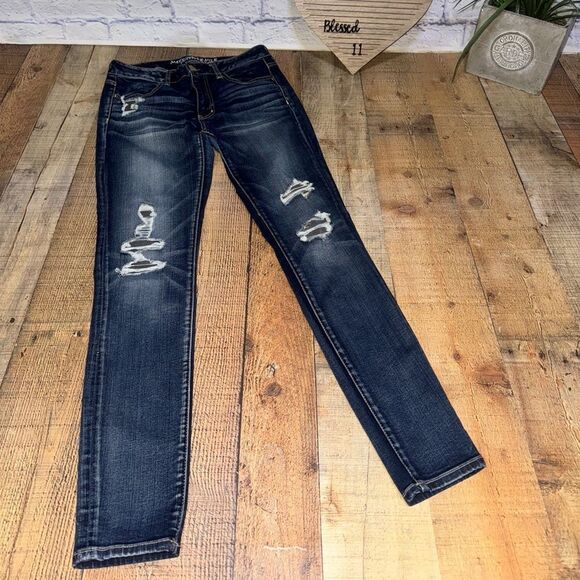 American Eagle AE Skinny Stretch Denim Jeans Jegging Womens 6 Reg 28 - Picture 6 of 12